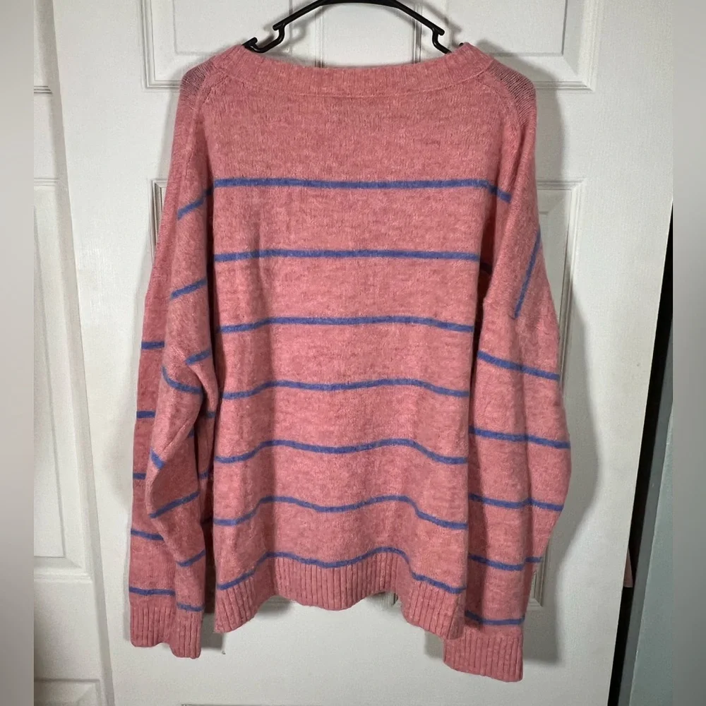 J. Crew Oversized Pink Striped Sweater